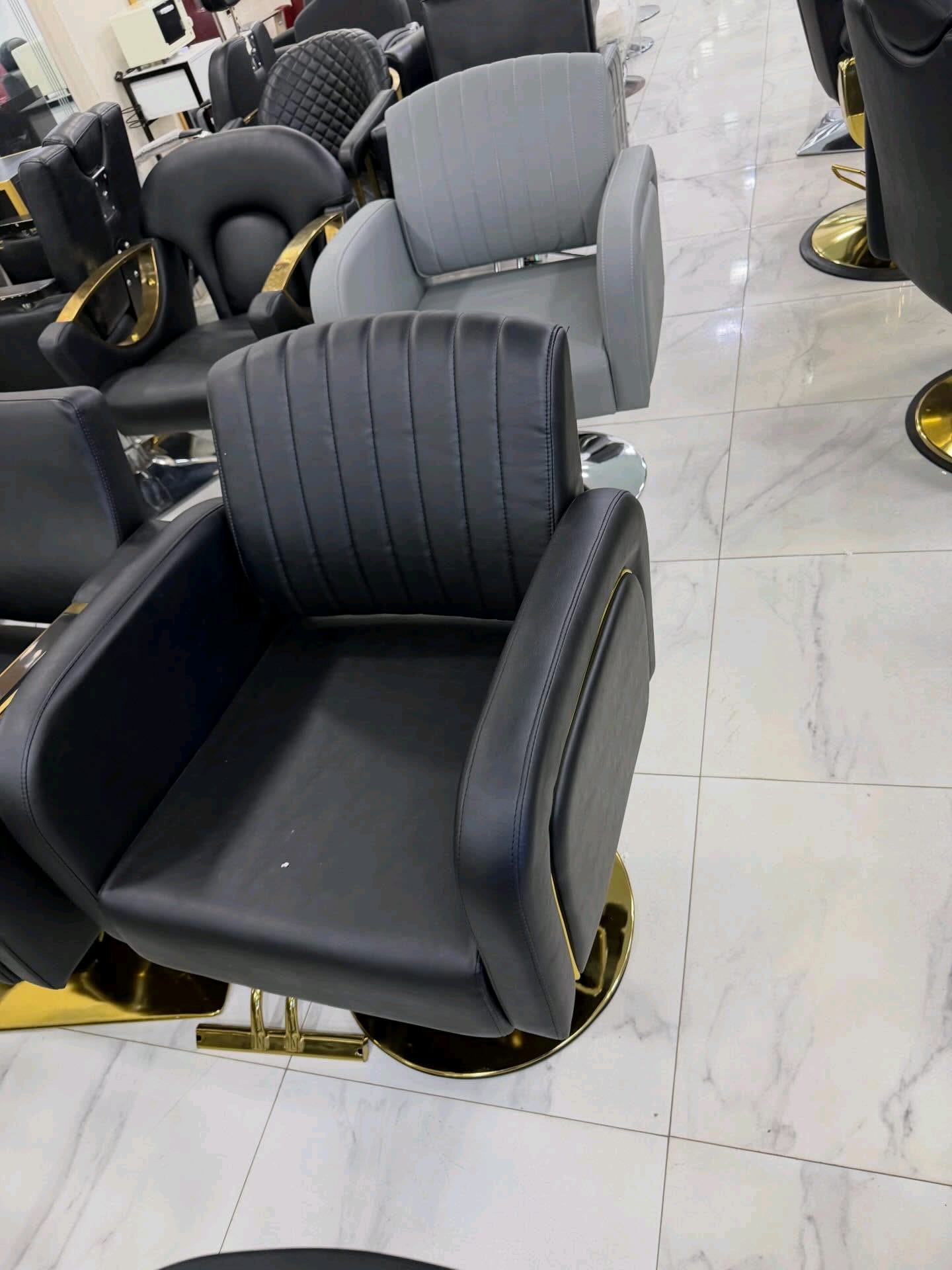 Vintage Tufted Barber Throne
