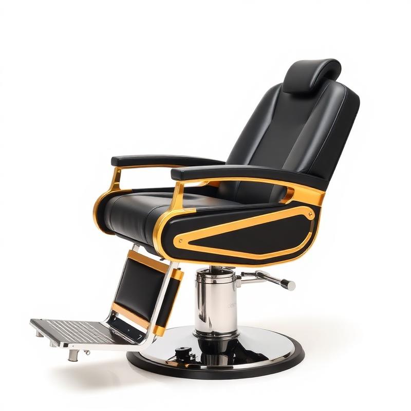 Classic Black & Gold Barber Chair